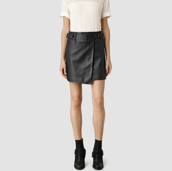 All saints leather mini skirt Clearance